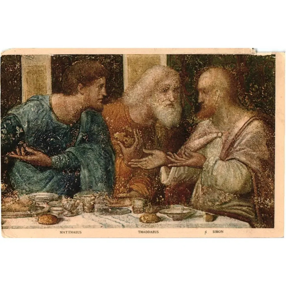 Mattheus Thaddeus Simon Dettaglio Del Cenacolo Leonardo Da Vinci Postcard - Picture 1 of 2